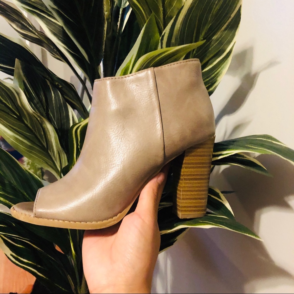 Peep toe booties